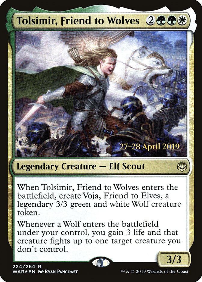 Tolsimir, Friend to Wolves  [War of the Spark Prerelease Promos] | Gam3 Escape