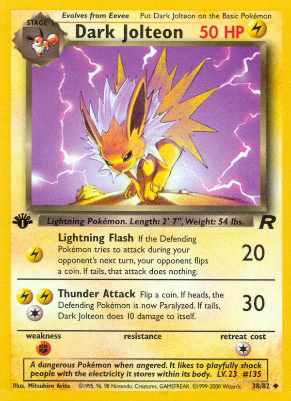 Dark Jolteon (38/82) [Team Rocket 1st Edition] | Gam3 Escape