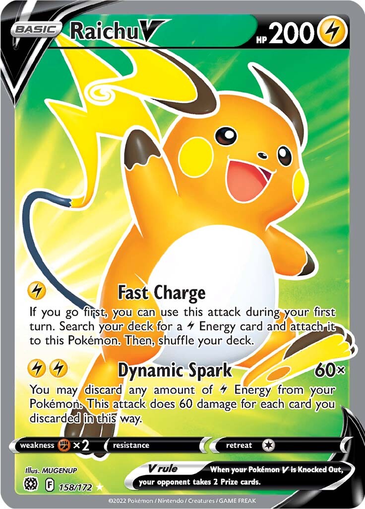 Raichu V (158/172) [Sword & Shield: Brilliant Stars] | Gam3 Escape