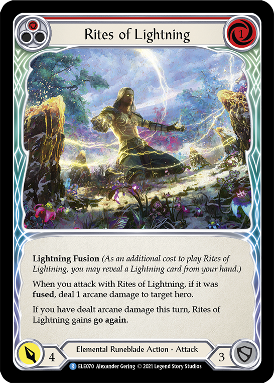 Rites of Lightning (Red) [ELE070] (Tales of Aria)  1st Edition Rainbow Foil | Gam3 Escape