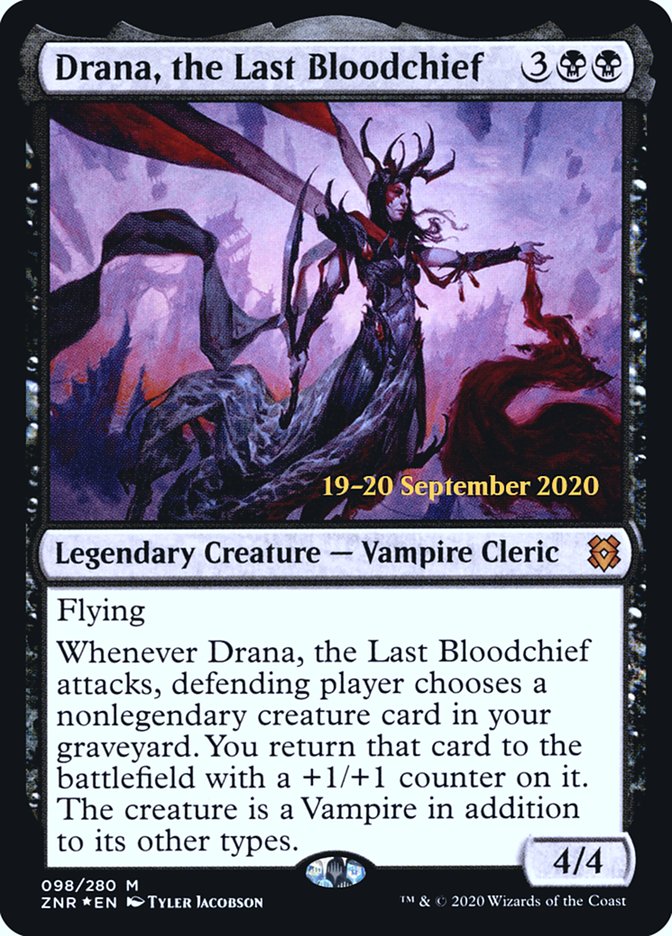 Drana, the Last Bloodchief  [Zendikar Rising Prerelease Promos] | Gam3 Escape