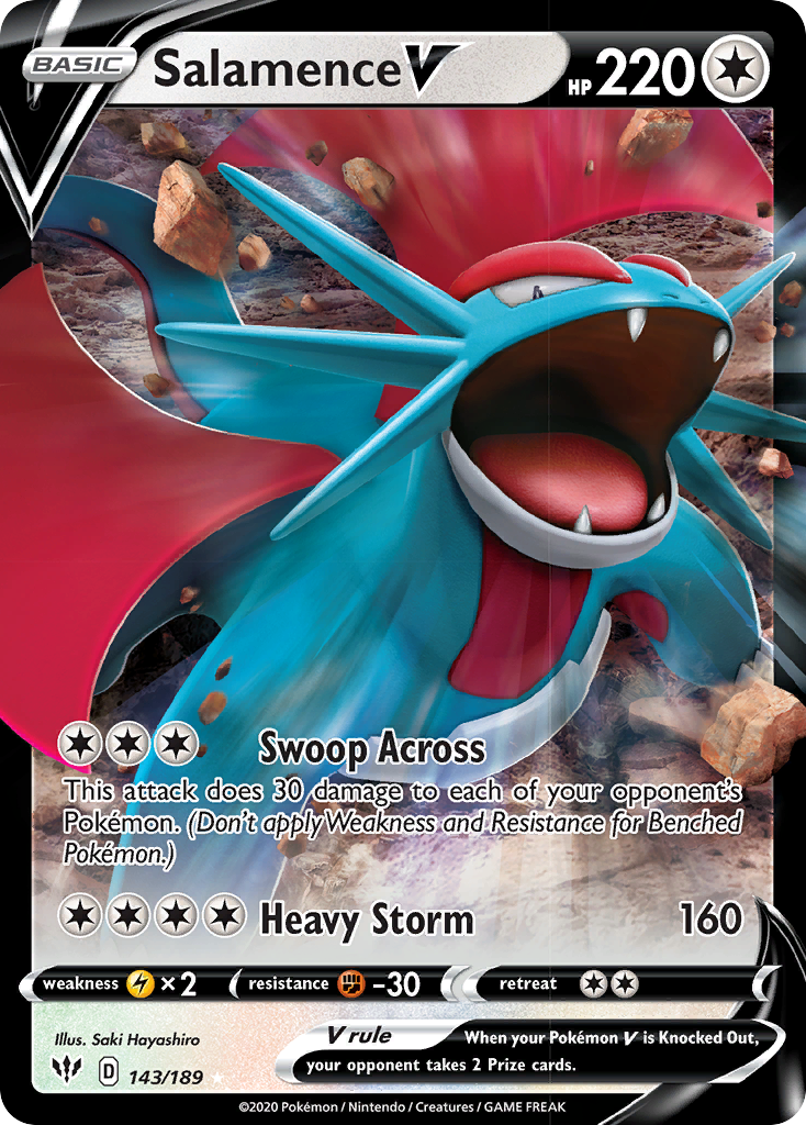 Salamence V (143/189) [Sword & Shield: Darkness Ablaze] | Gam3 Escape