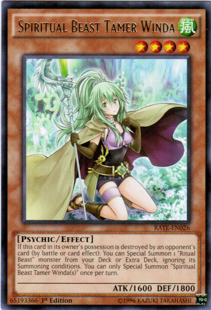 Spiritual Beast Tamer Winda [RATE-EN026] Rare | Gam3 Escape