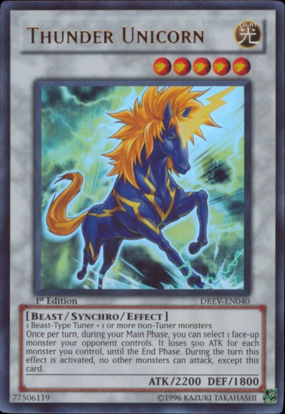 Thunder Unicorn [DREV-EN040] Ultra Rare | Gam3 Escape