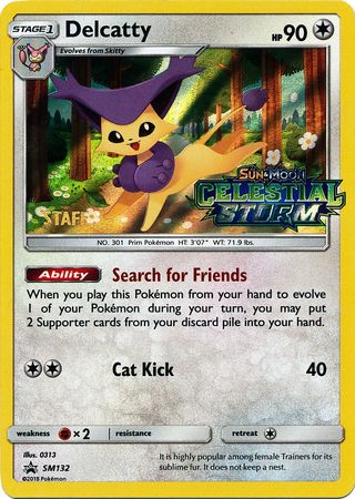 Delcatty (SM132) (Staff Prerelease Promo) [Sun & Moon: Black Star Promos] | Gam3 Escape