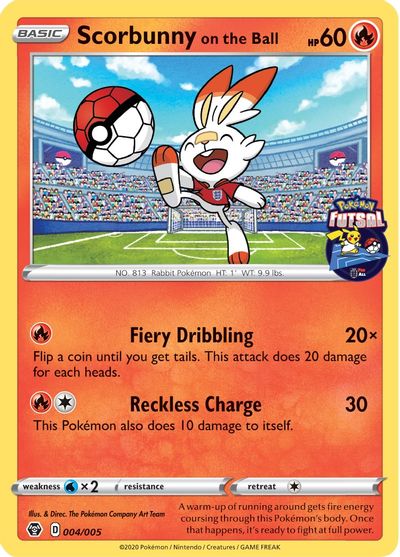 Scorbunny on the Ball (004/005) [Pokemon Futsal Collection] | Gam3 Escape