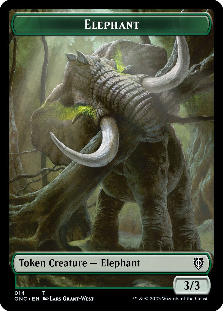 Human Soldier // Elephant Double-Sided Token [Phyrexia: All Will Be One Commander Tokens] | Gam3 Escape