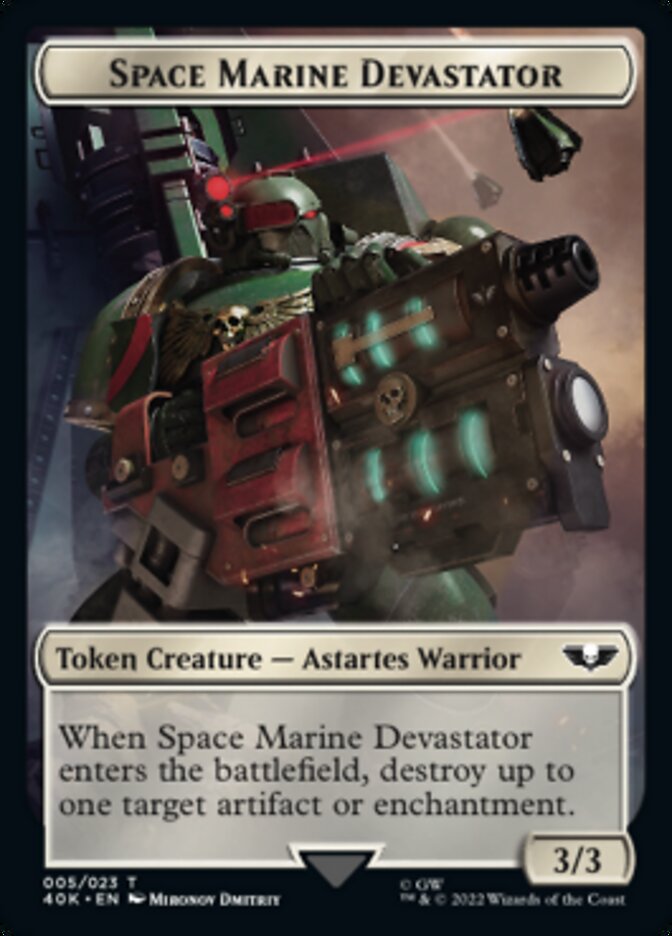 Soldier (002) // Space Marine Devastator Double-sided Token (Surge Foil) [Universes Beyond: Warhammer 40,000 Tokens] | Gam3 Escape