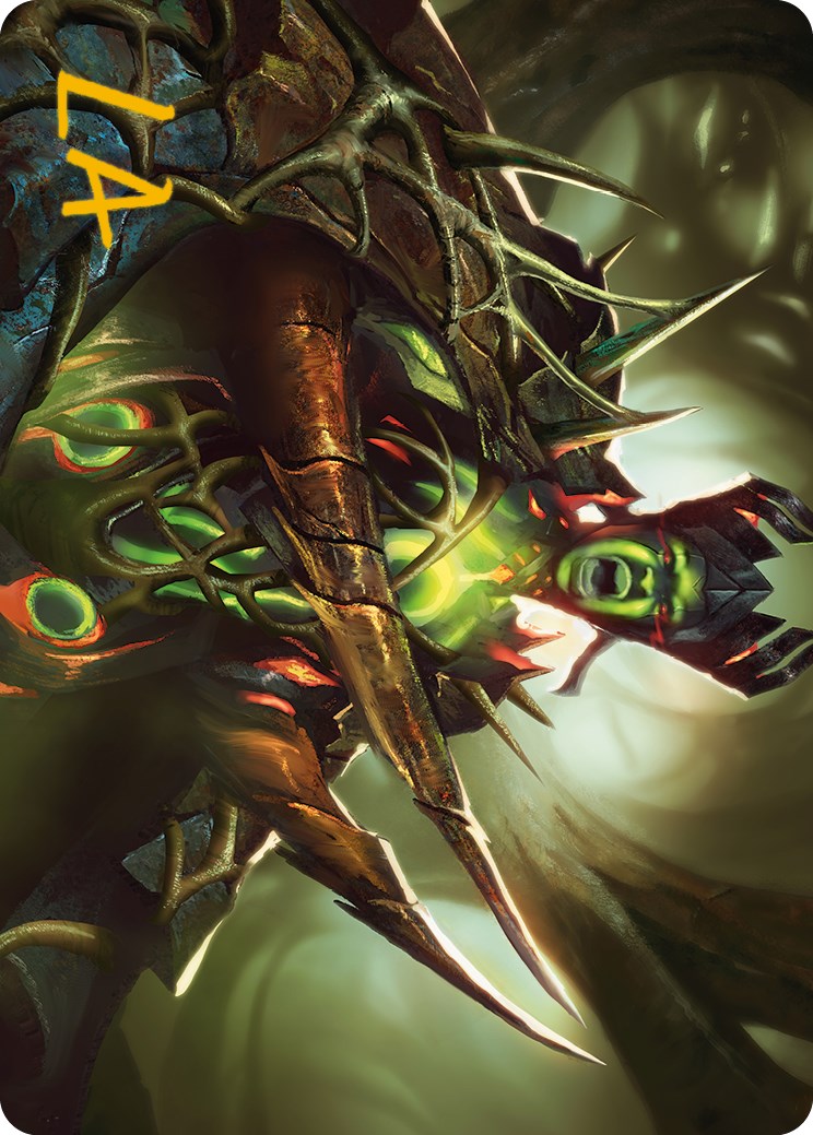 Maze's Mantle Art Card (Gold-Stamped Signature) [Phyrexia: All Will Be One Art Series] | Gam3 Escape