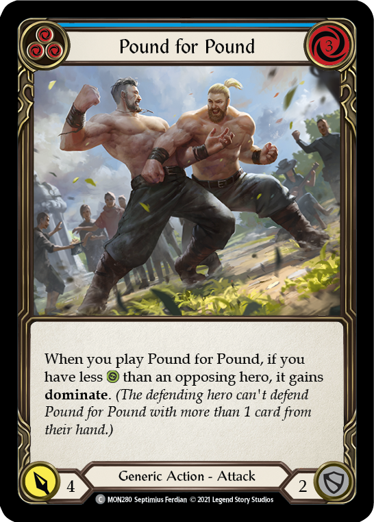 Pound for Pound (Blue) (Rainbow Foil) [MON280-RF] 1st Edition Rainbow Foil | Gam3 Escape