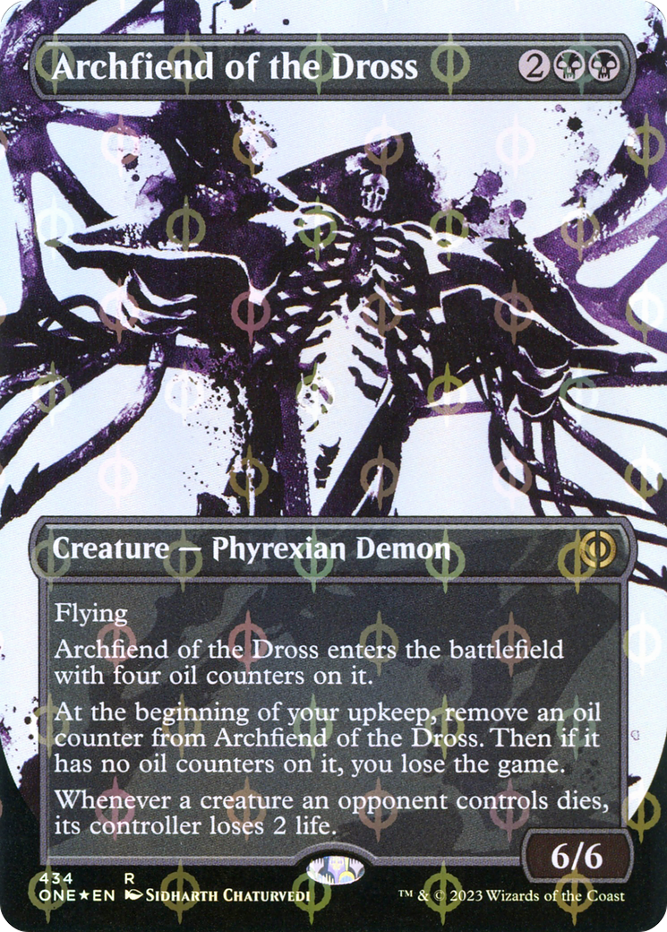 Archfiend of the Dross (Borderless Ichor Step-and-Compleat Foil) [Phyrexia: All Will Be One] | Gam3 Escape
