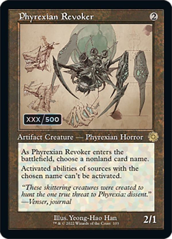 Phyrexian Revoker (Retro Schematic) (Serial Numbered) [The Brothers' War Retro Artifacts] | Gam3 Escape