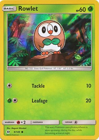 Rowlet (9/149) (Water Web Holo) [Sun & Moon: Base Set] | Gam3 Escape