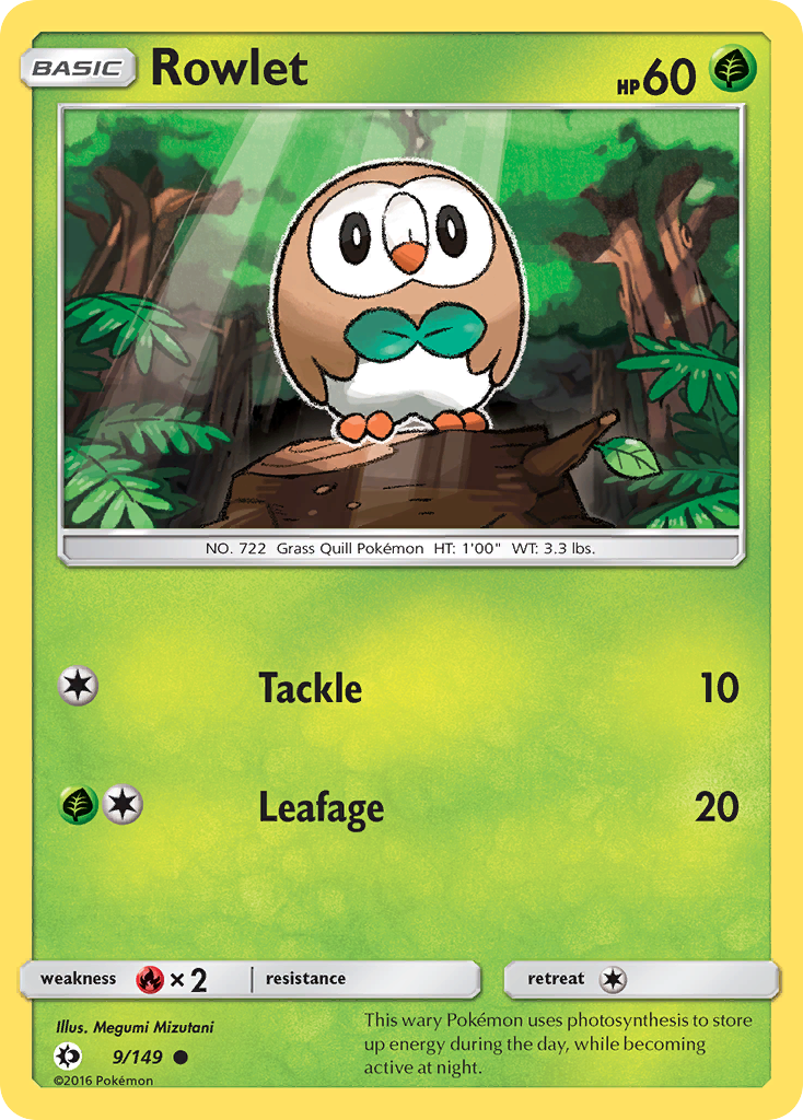 Rowlet (9/149) [Sun & Moon: Base Set] | Gam3 Escape