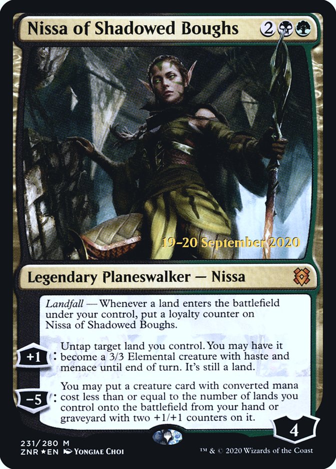 Nissa of Shadowed Boughs  [Zendikar Rising Prerelease Promos] | Gam3 Escape