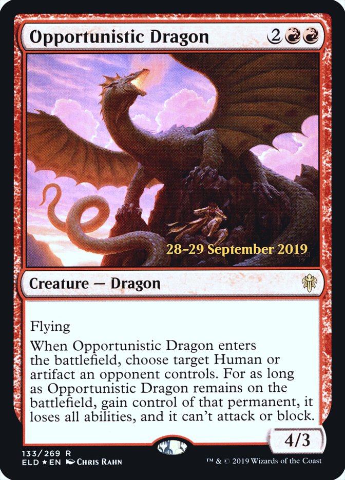 Opportunistic Dragon  [Throne of Eldraine Prerelease Promos] | Gam3 Escape