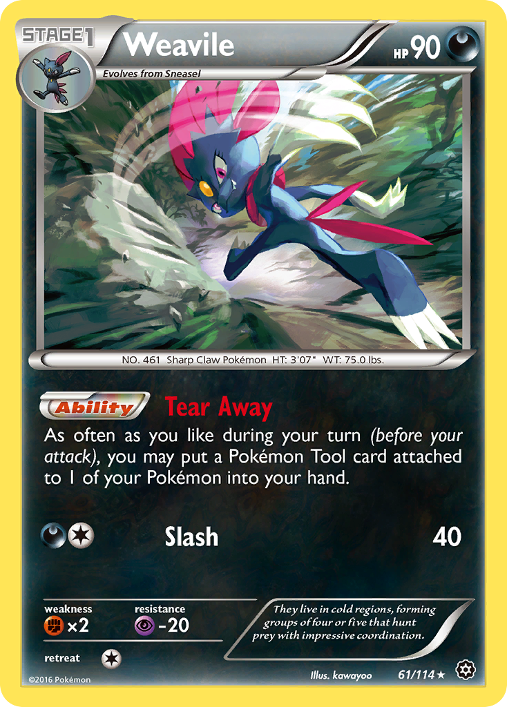 Weavile (61/114) [XY: Steam Siege] | Gam3 Escape