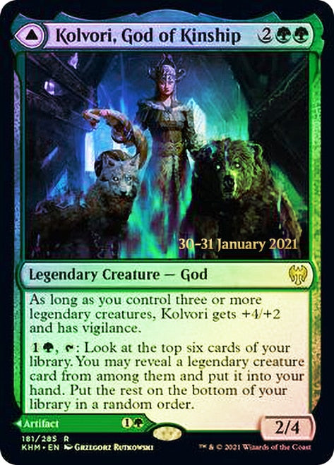 Kolvori, God of Kinship // The Ringhart Crest   [Kaldheim Prerelease Promos] | Gam3 Escape